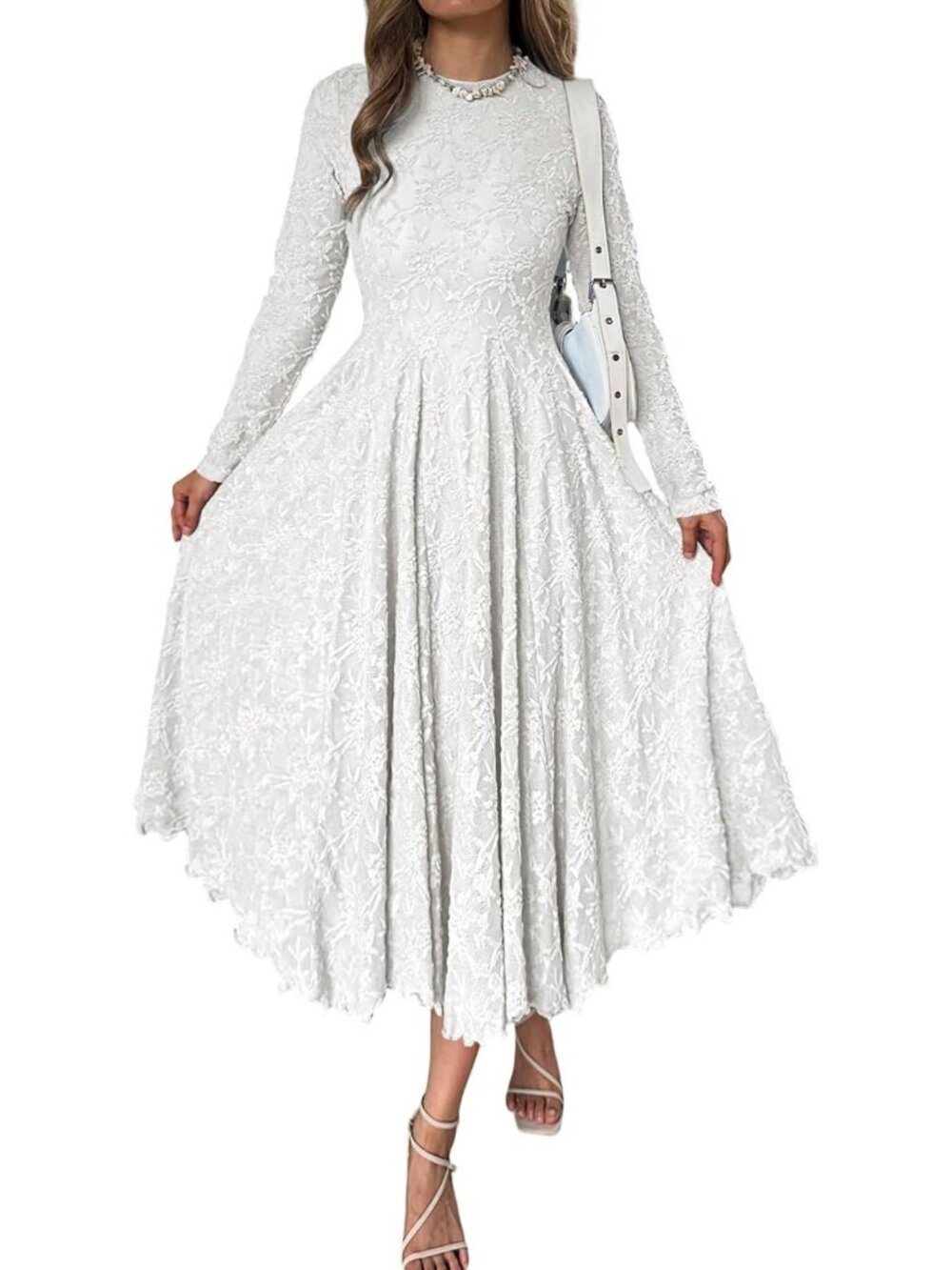 Floral Maxi Dress for Women | Long Sleeve Fall Wedding Guest Outfit